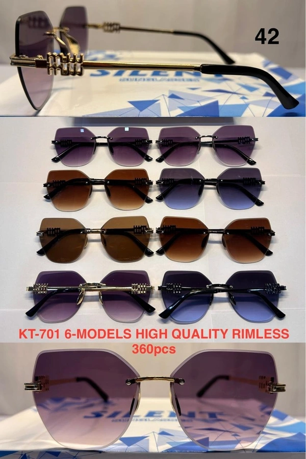 BIJKART MENS MULTI COLOR  HIGH QUALITY RIMLESS SUNGLASS - FREE SIZE, 12