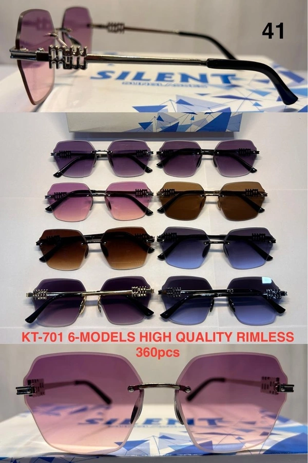 BIJKART MENS MULTI COLOR  HIGH QUALITY RIMLESS SUNGLASS - FREE SIZE, 12