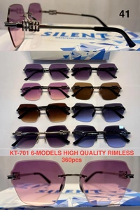 BIJKART MENS MULTI COLOR  HIGH QUALITY RIMLESS SUNGLASS - FREE SIZE, 12