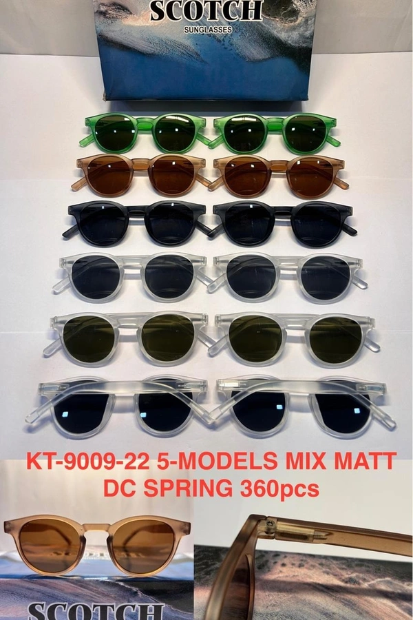 BIJKART MENS MULTI COLOR MIX MAT DC SPRING SUNGLASS - FREE SIZE, 12