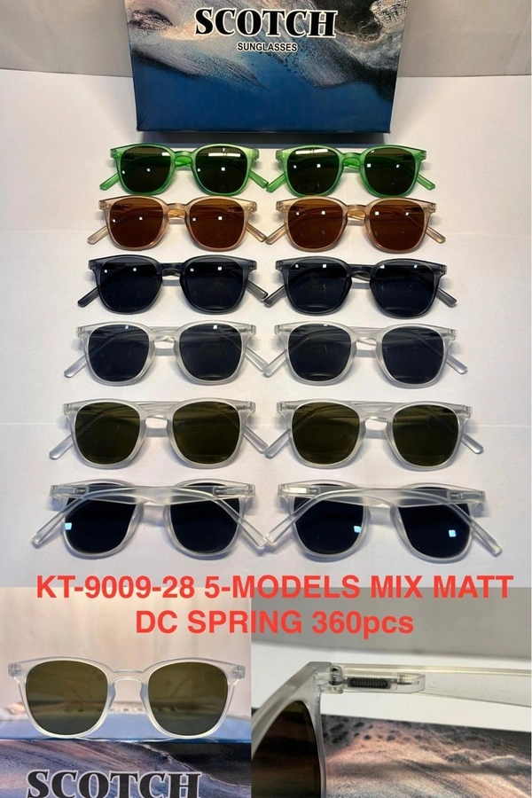 BIJKART MENS MULTI COLOR MIX MAT DC SPRING SUNGLASS - FREE SIZE, 12