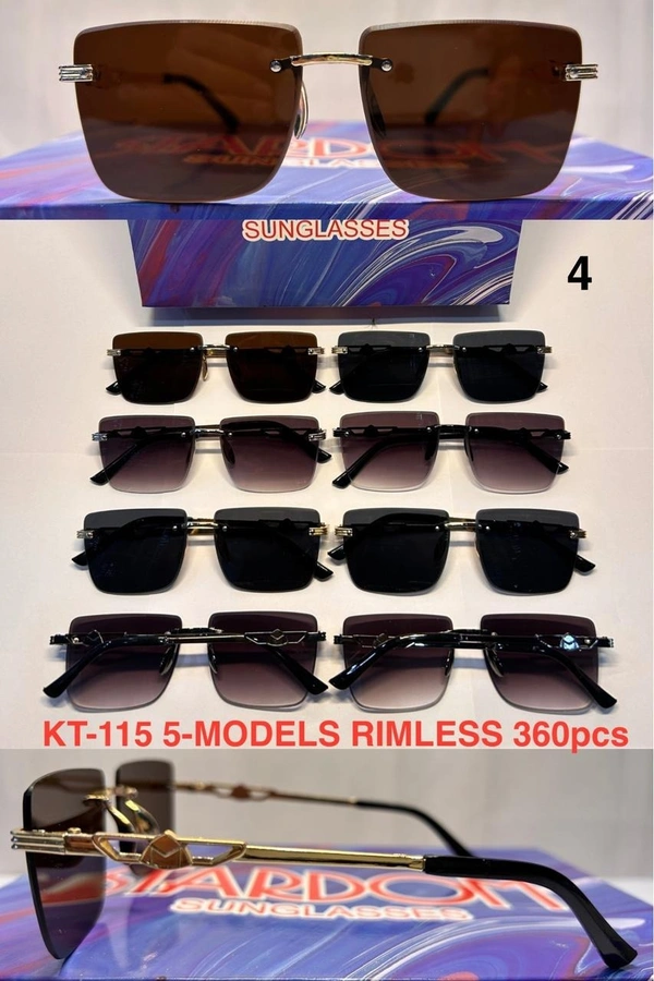BIJKART MENS MULTI COLOR  HIGH QUALITY RIMLESS SUNGLASS - FREE SIZE, 12