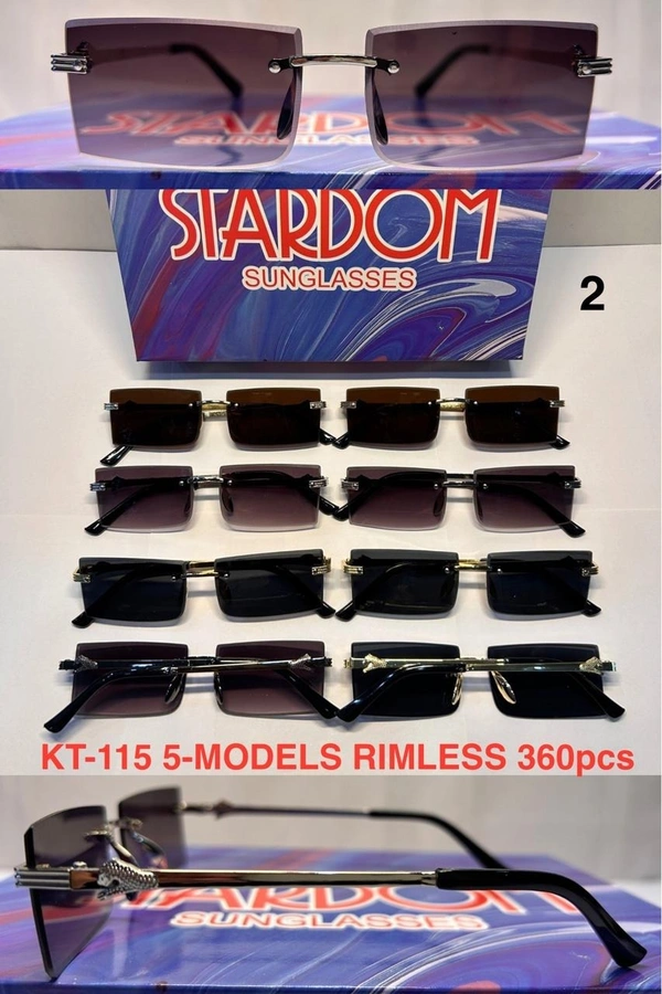 BIJKART MENS MULTI COLOR  HIGH QUALITY RIMLESS SUNGLASS - FREE SIZE, 12