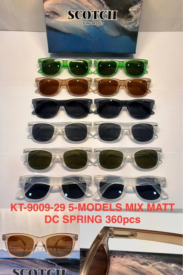 BIJKART MENS MULTI COLOR MIX MAT DC SPRING SUNGLASS - FREE SIZE, 12
