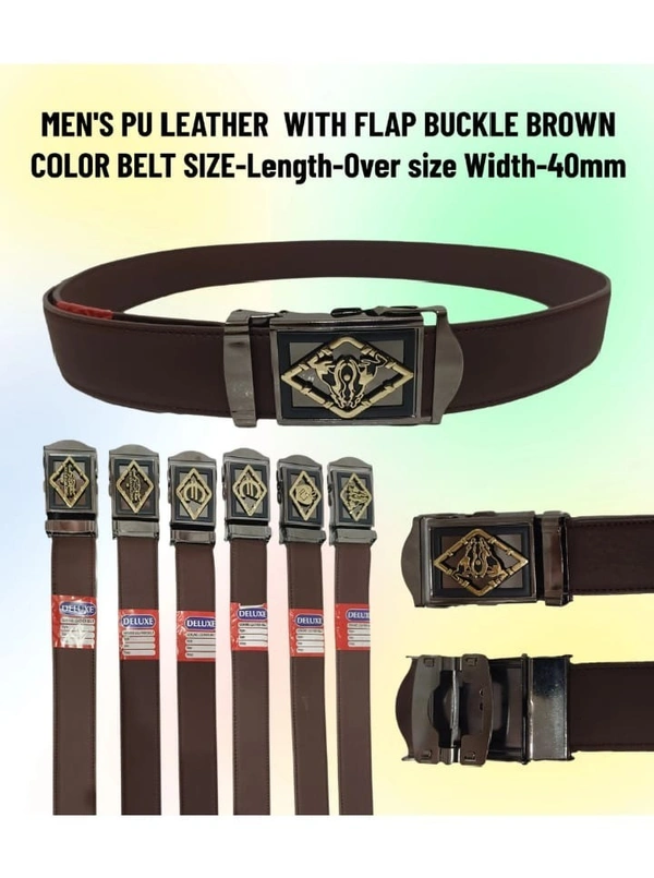 BIJKART MENS PU LEATHER HEAVY QUALITY BROWWN COLOR BELT - FREE SIZE, 6