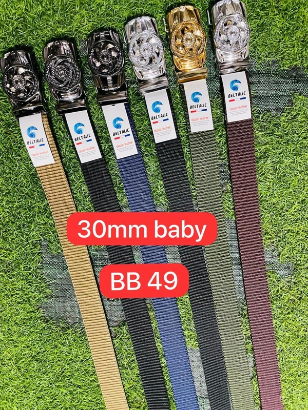 Baby 30 Mm Canvas Nylon Fabric  Multi  Color Mix Deign   Auto Lock Buckle  Belt - 30 mm, 12