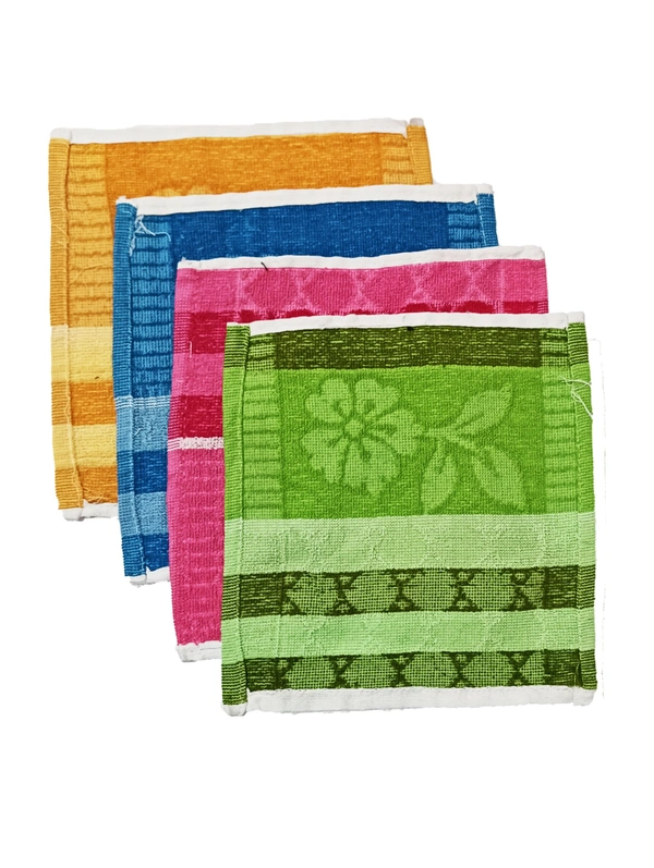 BIJKART 10 in x10 in Hand Towels 12 Pieces with Assorted Colors - 10/10, 12