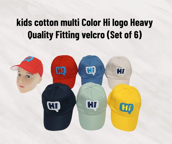 Kids Cotton Multi Color Multi Color Caps - 10-15 Years, 6