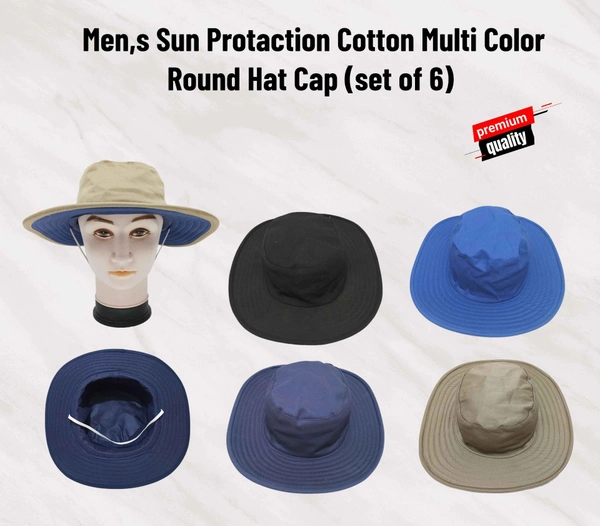 BIJKART MENS COTTON SUN PROTECTION PREMIUM QUALITY MULTI COLOR  UMPIRE HAT - FREE, 6