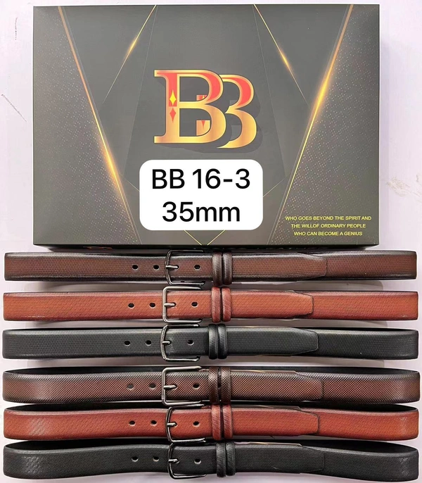 Mens 35Mm China Imported  Pu Leather Mix  Color  Kanta  Buckle Belt - Free, 12