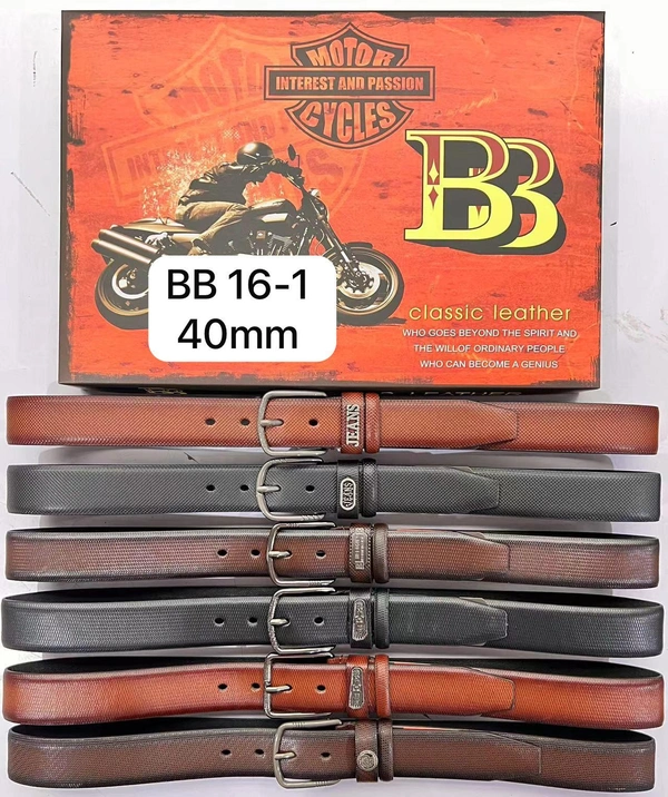 Mens 40 Mm China Imported  Pu Leather Mix  Color  Kanta  Buckle Belt - 40 mm, 12