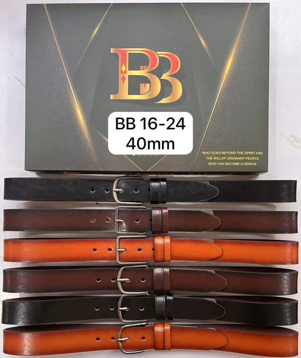 Mens 40 Mm China Imported  Pu Leather Mix  Color  Kanta  Buckle Belt - 40 mm, 12