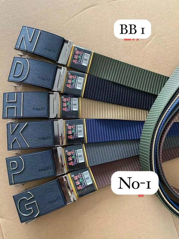 Men'S Canvas Nylon Fabric  Multi  Color Mix Deign   Auto Lock Buckle  Belt Size- Length-Over Size-Width-40Mm - 40 mm, 12