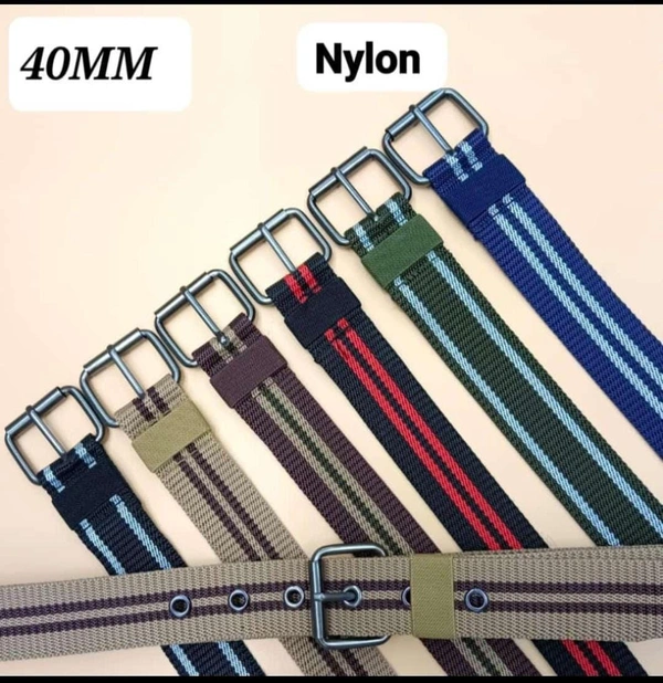 Men'S  Canvas Nylon Fabric  Multi  Color Mix Deign  Roller Kanta Buckle  Belt Size- Length-Over Size-Width-40Mm - 40 mm, 12