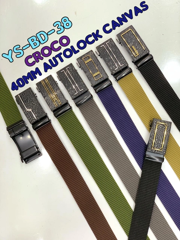 Men'S   Canvas Nylon Fabric  Multi  Color Mix Design  Auto Lock Buckle  Belt Size- Length-Over Size-Width-40Mm - 40 mm, 12