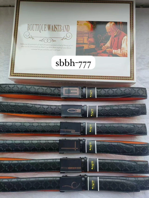 Mens China Imported Mix Color  Pu Leather Griper Belt Printing & Design On The Buckle Will Be Mix - Free, 12