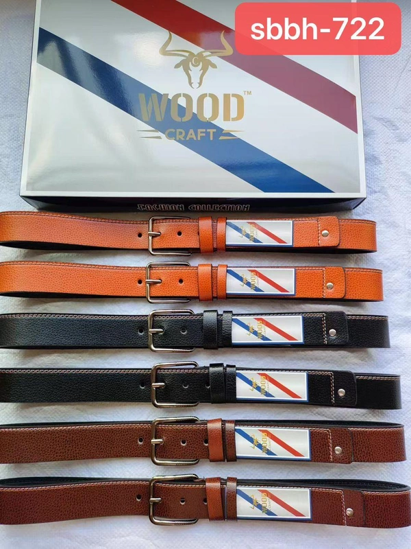 Mens China Imported Pu Leather Mix Color H Buckle Belt - Free, 12