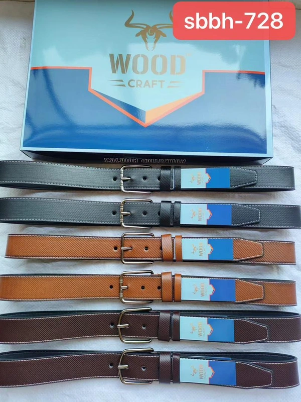 Mens China Imported Pu Leather Mix Color H Buckle Belt - Free, 12