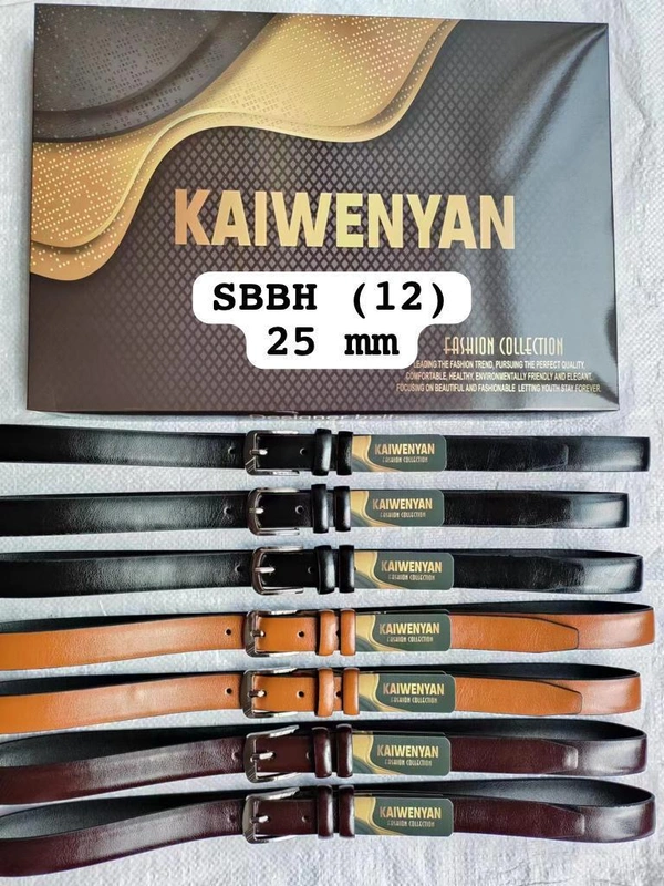 Mens China Imported Pu Leather Mix Color H Buckle Belt - Free, 12