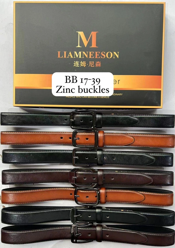 Mens China Imported  Pu Leather Mix Color Kanta Buckle Belt - Free, 12