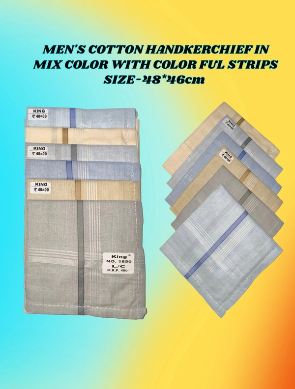Mens Cotton Check  Multi Color Handkerchief Set Of 12 - 12