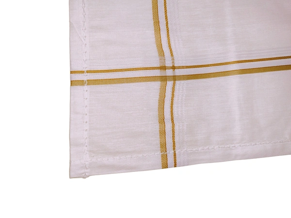 Mens Cotton White Check Super Quality Handkerchief - 12