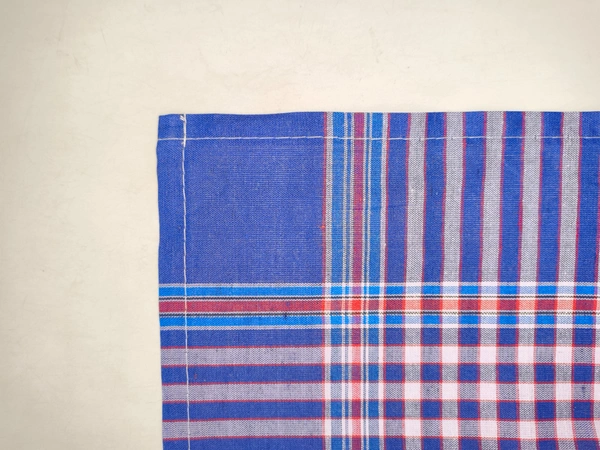 Mens Cotton Check Multi Color Handkerchief Stripes - 12