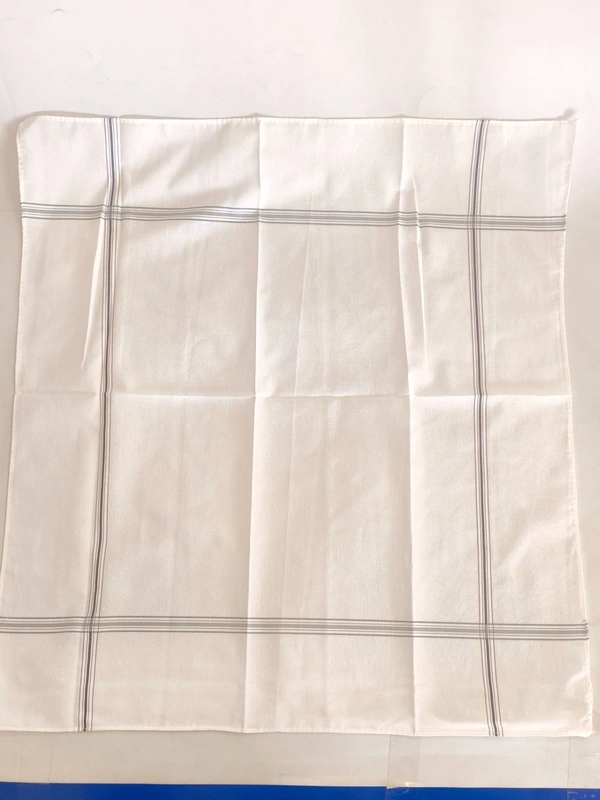Mens Cotton White Check Super Quality Handkerchief - 12