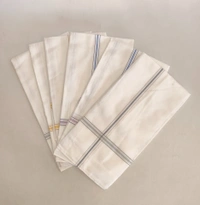 Mens Cotton White Check Super Quality Handkerchief - 12
