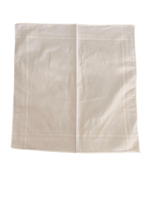 Mens Cotton White Color Super Quality  Handkerchief - 12
