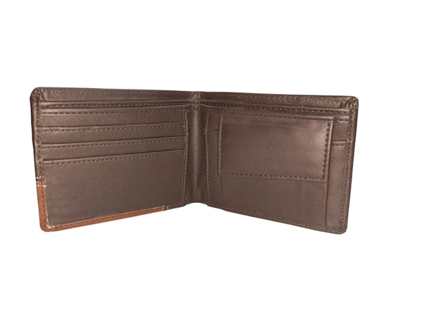 Mens  2 Fold Pu Leather Cutting Wallet In Mix Color - Free, 6