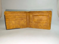 Mens  2 Fold Pu Leather Cutting Wallet In Mix Color - Free, 6