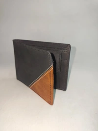 Mens  2 Fold Pu Leather Cutting Wallet In Mix Color - Free, 6