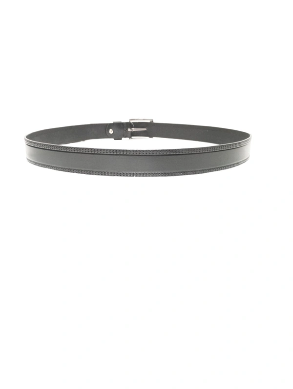 35 Mm P2C Fancy Design Mens Genuine Leather Black Color Belt - 35 MM, 12