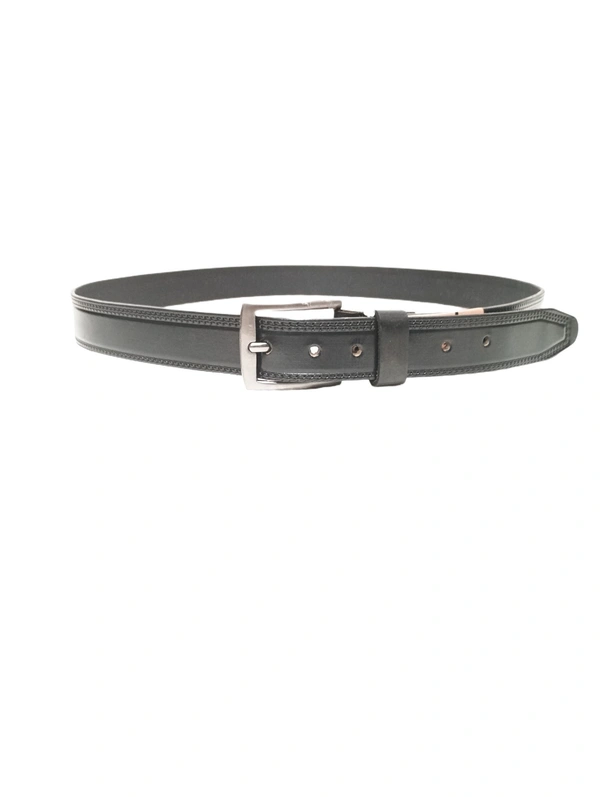 35 Mm P2C Fancy Design Mens Genuine Leather Black Color Belt - 35 MM, 12