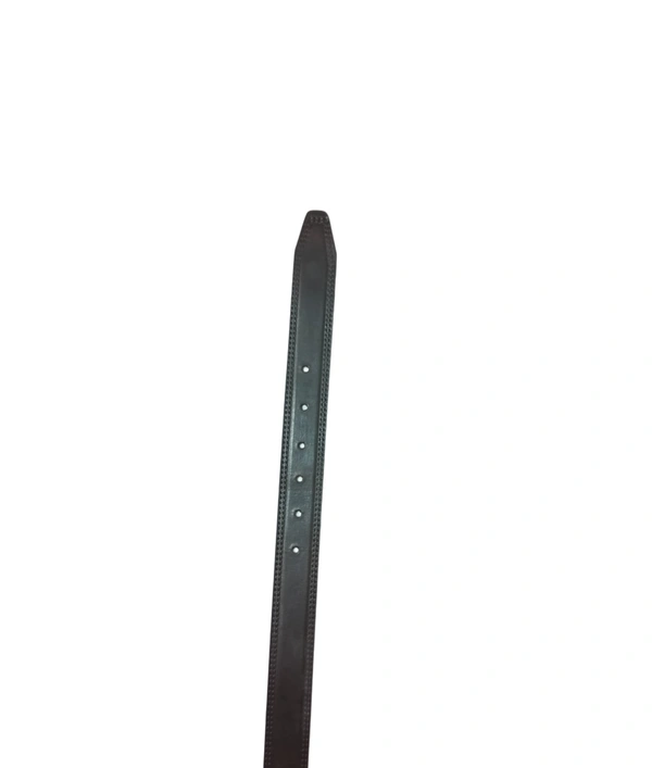 35 Mm P2C Fancy Design Mens Genuine Leather Black Color Belt - 35 MM, 12