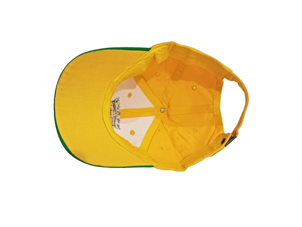 Mens Cotton Embrodary Logo Cap Color Yellow  Color Cap Fitting Steel Buckle - Free, 6