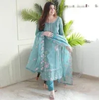 CANY BANI 'Cany Bani Multi Chanderi Kurta Sets' - XL,X,M, Elf Green