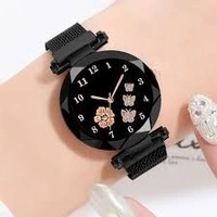 QURTZ ''Elegant Silver Bracelet Watch for Women'' - Black