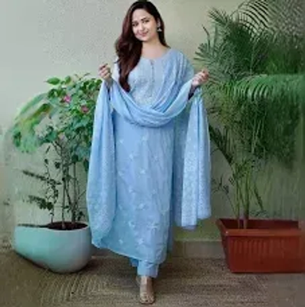 'CANY BANI' Cany Bani Multi Chanderi Kurta Sets' for trend in this generation and very pretty kurta and shine for all time wear anyway anywhere. - XL,X,M,S, Havelock Blue