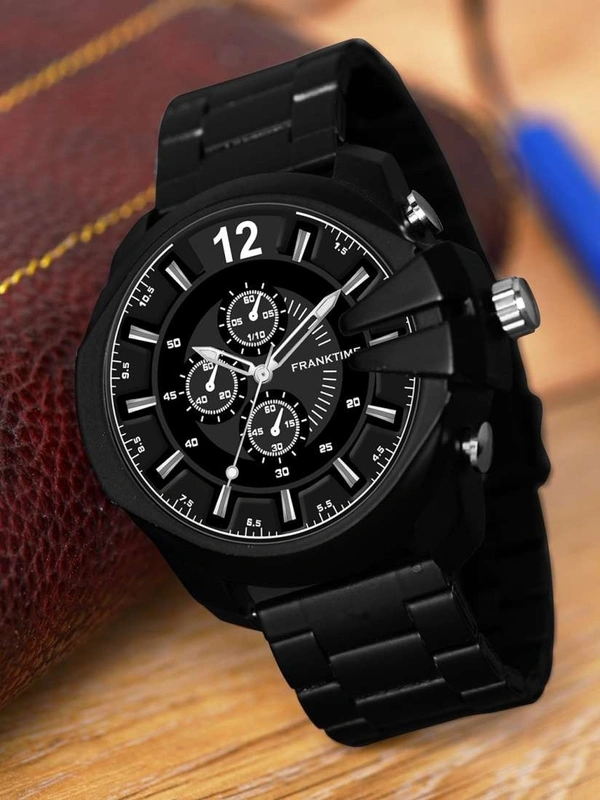 Frank time best watch for men original quality - Black