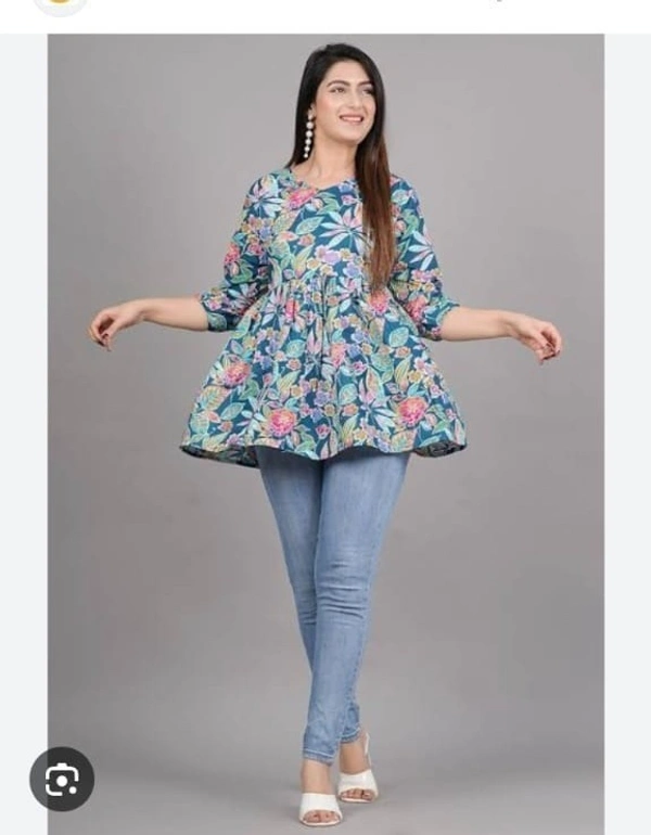 FLARED KURTI Women'Shorts Flared Kurti - Bright Turquoise