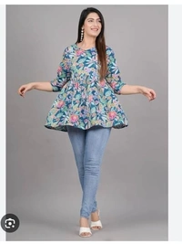 FLARED KURTI Women'Shorts Flared Kurti - Bright Turquoise