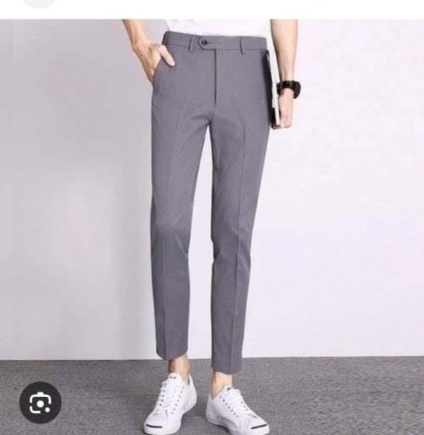 Kanol Men'Regular Fit Solid Formal Pants, Button clouser - X,L,M,XL,S, Gray