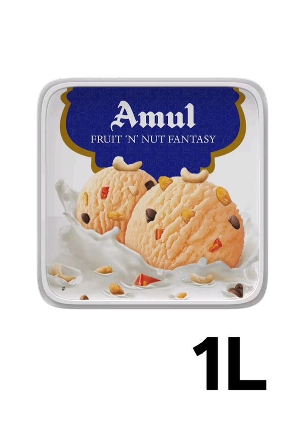 Amul Fruit Nut Fantasy Ice Cream Tub 1L - 1L