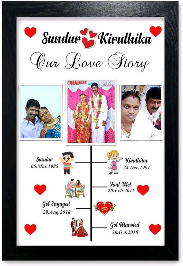 12 X 8 (A4 Size )Love story Photo Frame  - 12x8 Inch