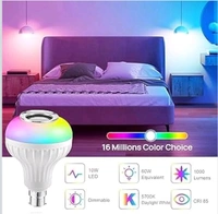 GOLD NATION 12W RGB Bulb - B22 Wireless Music with Bluetooth Speaker, Room Light | Color Changing Disco Lights for Home, Speaker Party Lights, Remote-Controlled WiFi LED (Pack of 1)