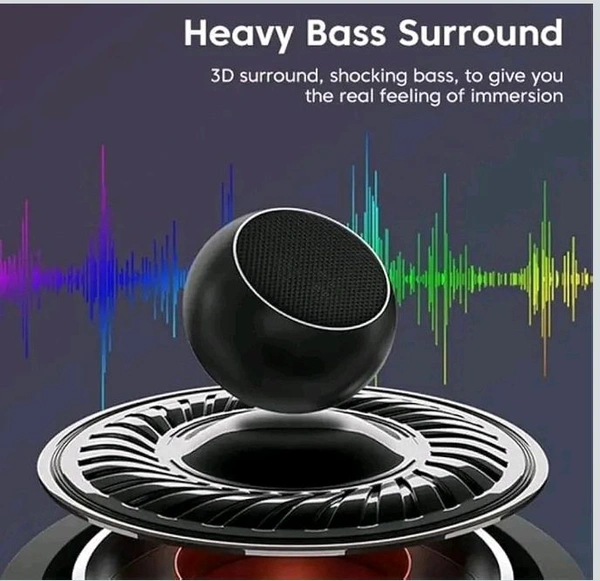 
Mini Wireless Bluetooth Speaker with Heavy Metal Electroplating Round Speaker | Wireless Power Button Controlled, Long Lasting Battery & Quick Charge Pack of 1 (Multicolor)