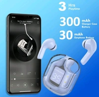 Wireless Earbuds, Ultrapods max TWS Bluetooth Earphones with Charging Case and LED Digital Display, Microphone (Baby Pink)