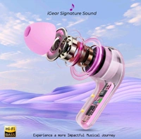 Wireless Earbuds, Ultrapods max TWS Bluetooth Earphones with Charging Case and LED Digital Display, Microphone (Baby Pink)